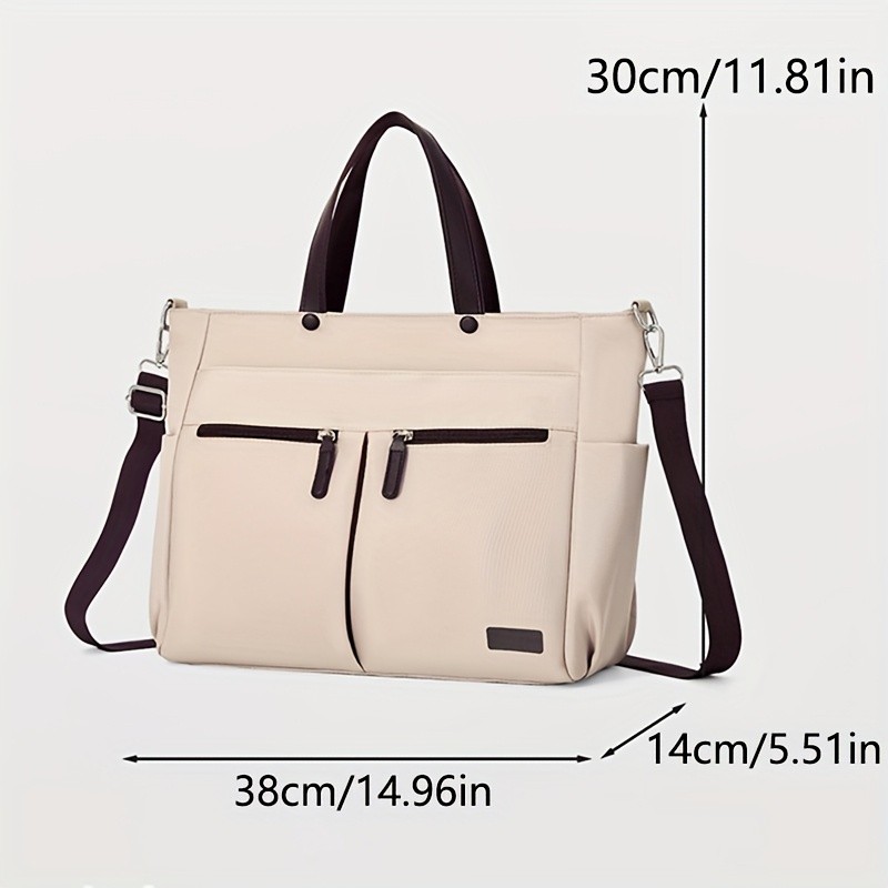 OGEHUAFEE Lightweight Nylon Laptop Bag for Men & Women  Adjustable Shoulder Strap, Multiple Pockets, Ideal for Travel & Daily Use