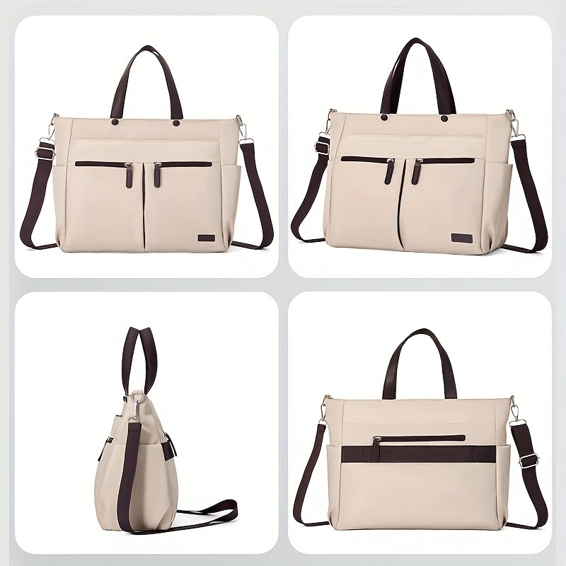 OGEHUAFEE Lightweight Nylon Laptop Bag for Men & Women Adjustable Shoulder Strap, Multiple Pockets, Ideal for Travel & Daily Use