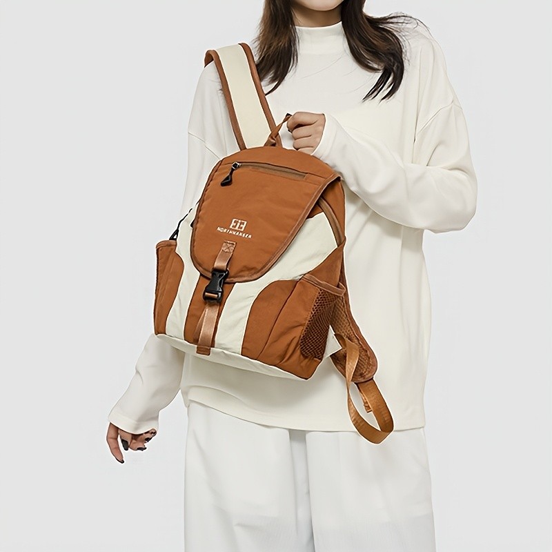 OGEHUAFEE Womens Lightweight Foldable Backpack Casual Color Block Design, Adjustable Straps, Ideal for Travel & Shopping