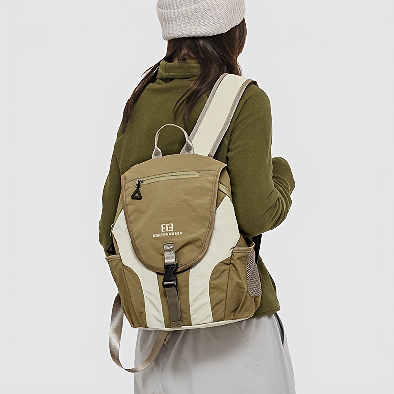 OGEHUAFEE Womens Lightweight Foldable Backpack Casual Color Block Design, Adjustable Straps, Ideal for Travel & Shopping