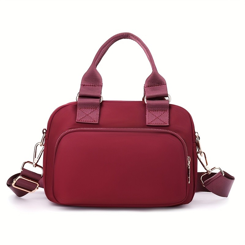 OGEHUAFEE Large Capacity Nylon Bag Lightweight Travel Shoulder & Handbag with Removable Strap, Zipper Closure, Adjustable Straps, Casual Style