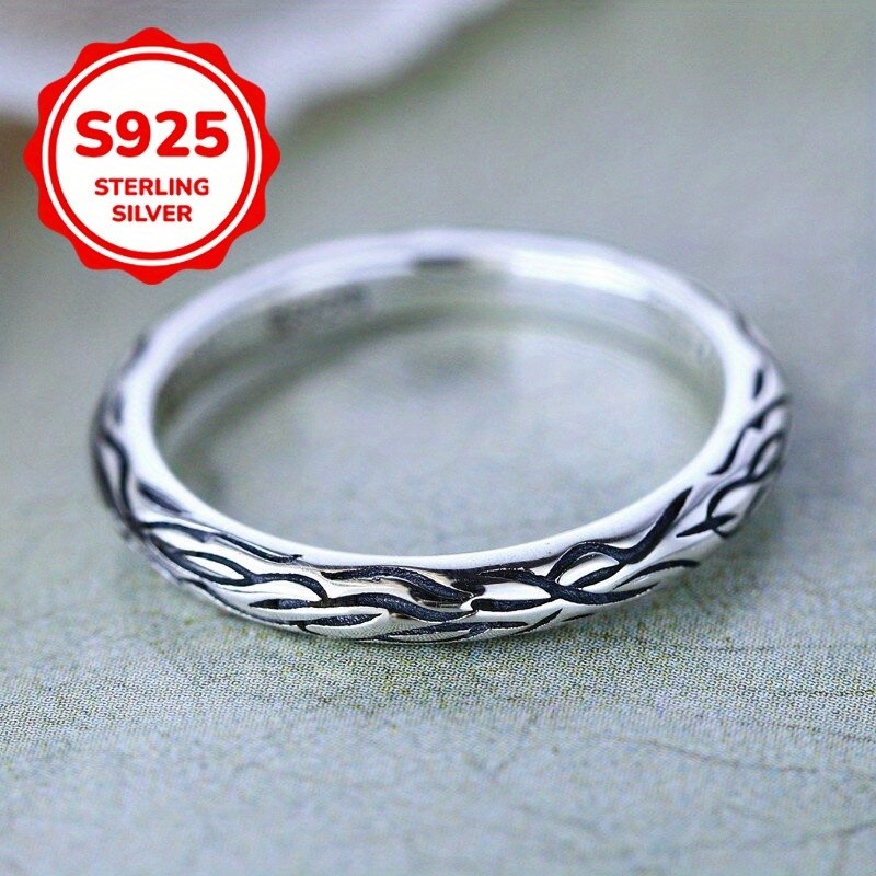 SIMILANKA Womens 925 Silver Ring with Minimalist Snake Design