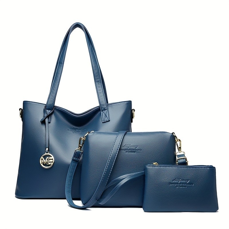 OGEHUAFEE High Quality Three-Piece Womens Handbag Set Large Capacity PU Handbag, Ideal for Shopping, Parties, and Travel
