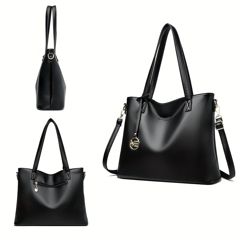 OGEHUAFEE High Quality Three-Piece Womens Handbag Set Large Capacity PU Handbag, Ideal for Shopping, Parties, and Travel