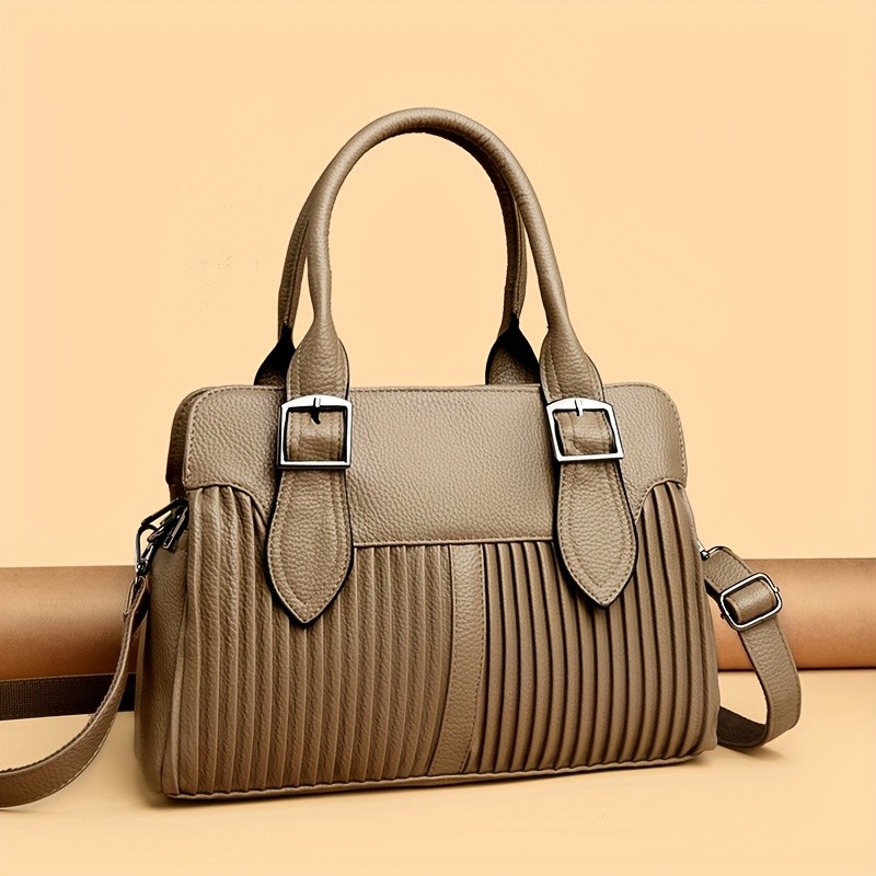 OGEHUAFEE Womens Large Capacity PU Handbag Stylish Business Briefcase with Detachable Shoulder Strap