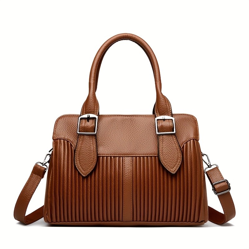 OGEHUAFEE Womens Large Capacity PU Handbag Stylish Business Briefcase with Detachable Shoulder Strap