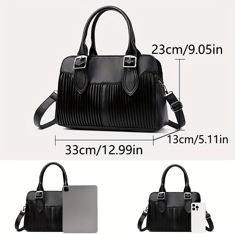 OGEHUAFEE Womens Large Capacity PU Handbag Stylish Business Briefcase with Detachable Shoulder Strap