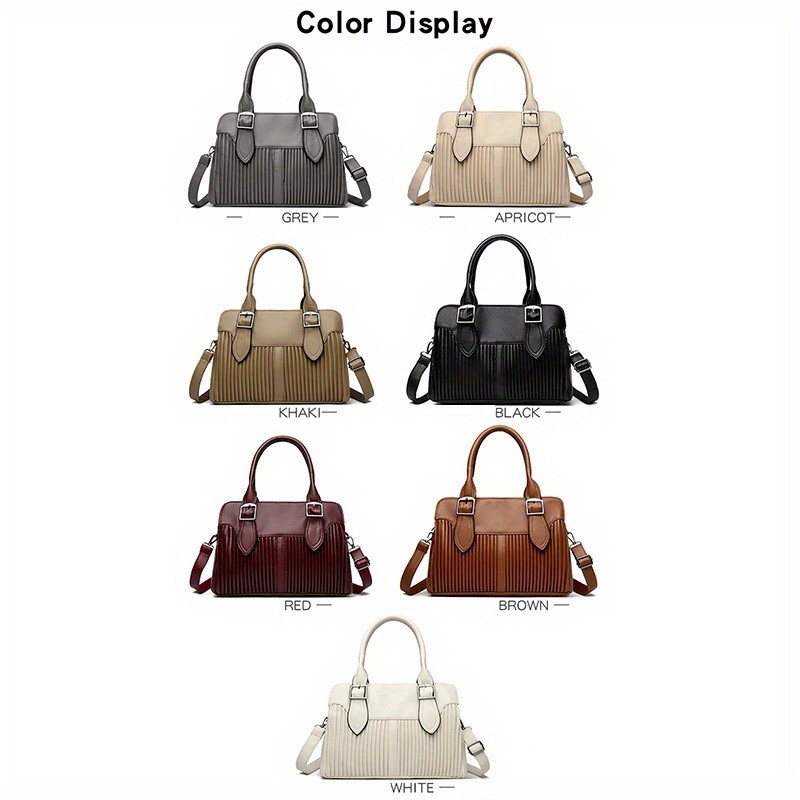 OGEHUAFEE Womens Large Capacity PU Handbag Stylish Business Briefcase with Detachable Shoulder Strap