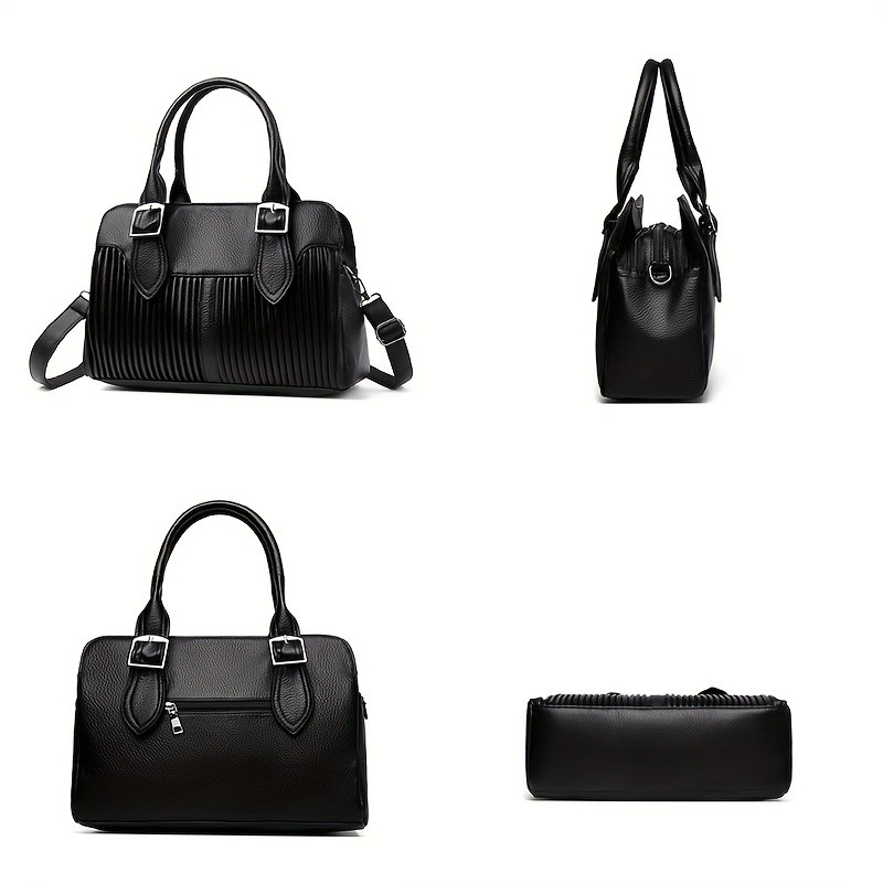 OGEHUAFEE Womens Large Capacity PU Handbag Stylish Business Briefcase with Detachable Shoulder Strap