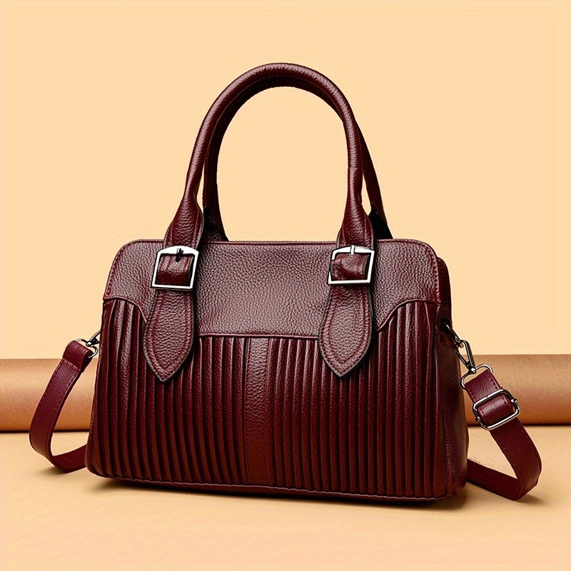 OGEHUAFEE Womens Large Capacity PU Handbag Stylish Business Briefcase with Detachable Shoulder Strap