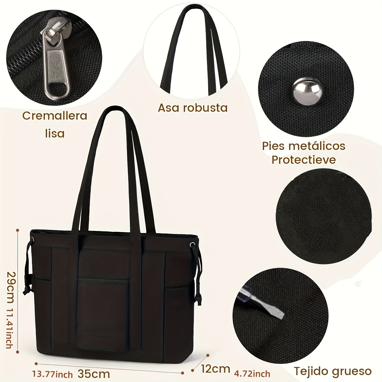 KTMOUW Women's Canvas Tote Bag Zippered Compartment, Collegiate Style, Perfect for Commuting, Campus Use, Thanksgiving & Christmas Gifts