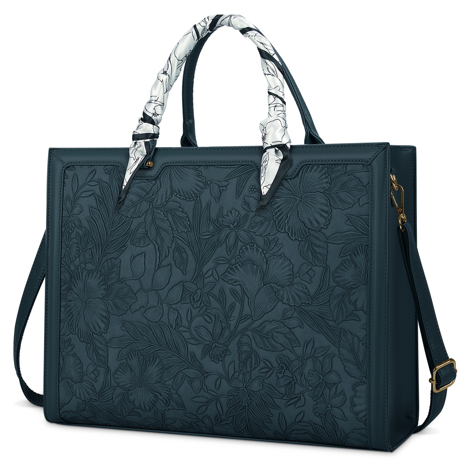 KTMOUW Laptop Bag for Women 39.62 cm Tote, PU Computer Business Briefcase, Large Capacity Shoulder Handbag