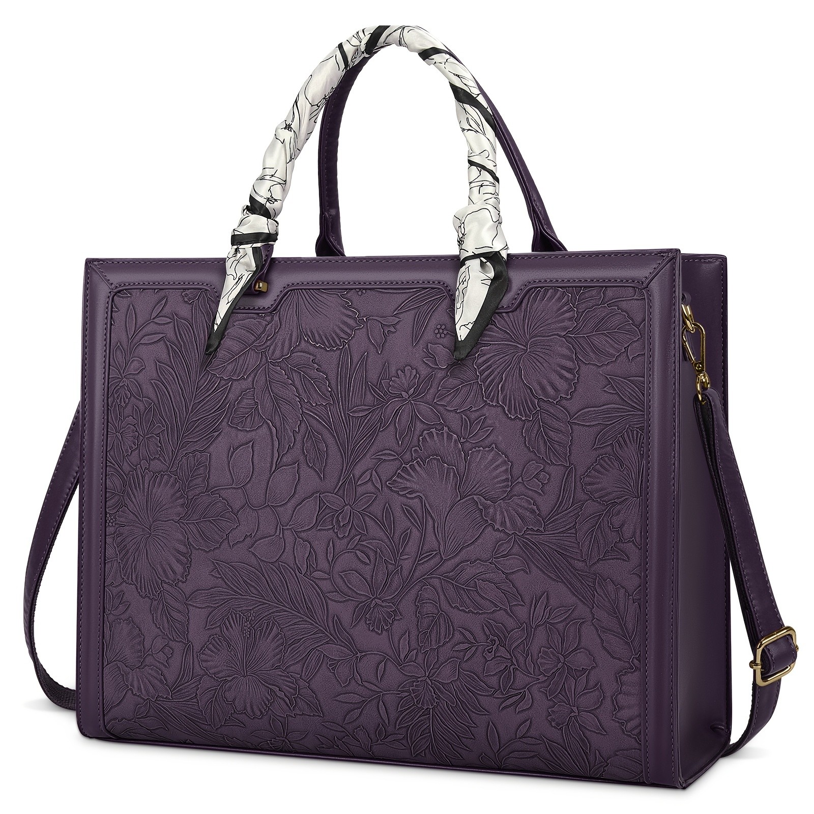 KTMOUW Laptop Bag for Women 39.62 cm Tote, PU Computer Business Briefcase, Large Capacity Shoulder Handbag