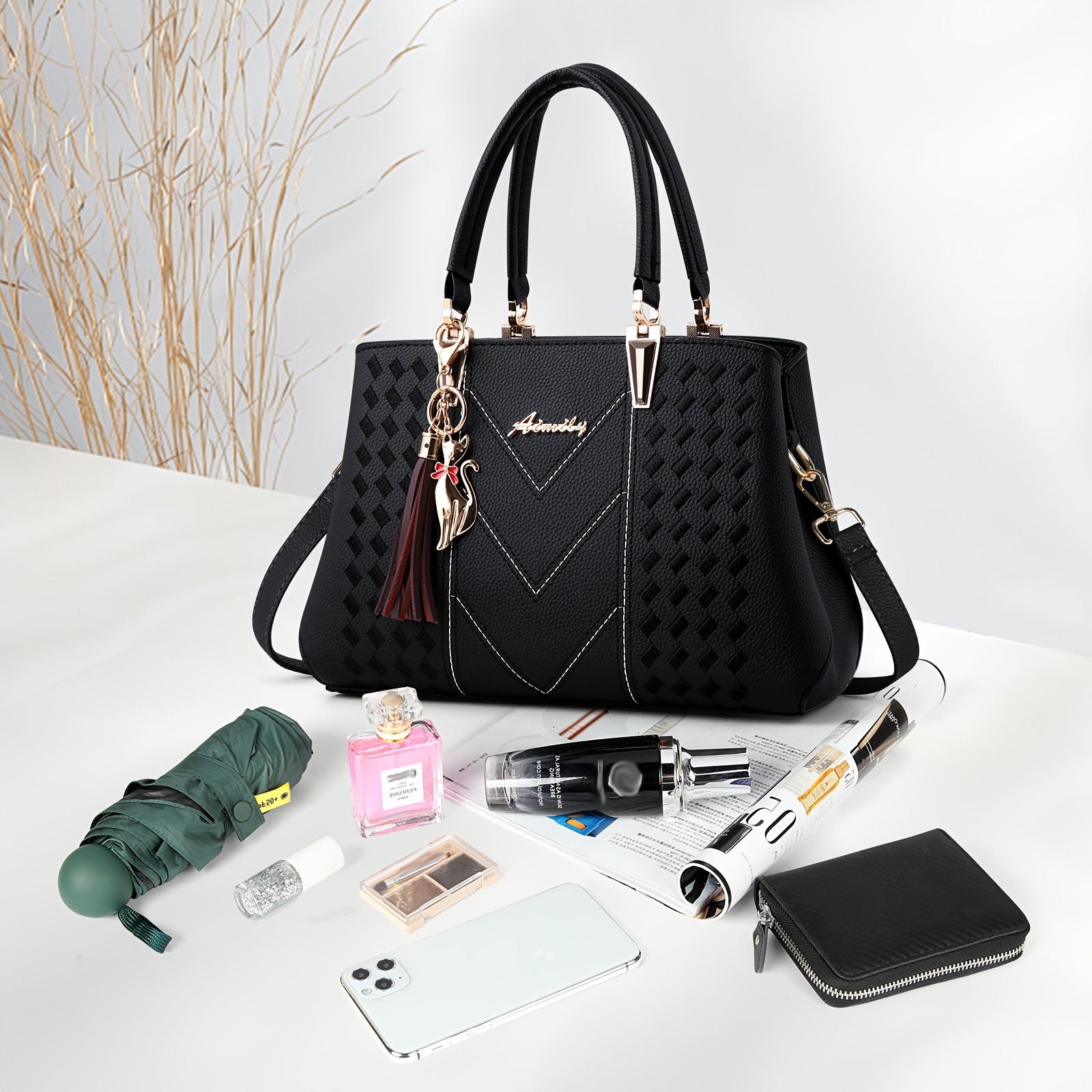 KTMOUW Womens Tote Bag Multiple Inner Pockets, Small Handbag, Waterproof Shoulder Bag, Stylish and Functional
