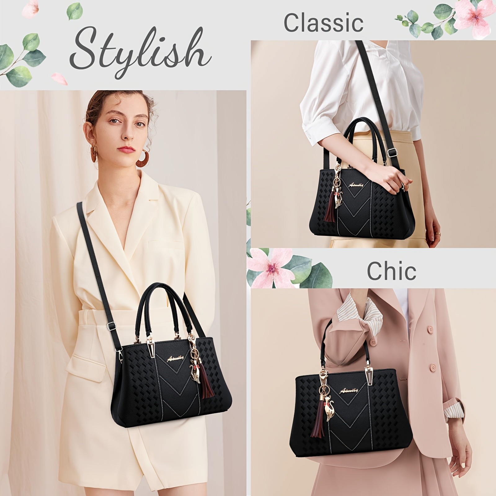 KTMOUW Womens Tote Bag Multiple Inner Pockets, Small Handbag, Waterproof Shoulder Bag, Stylish and Functional