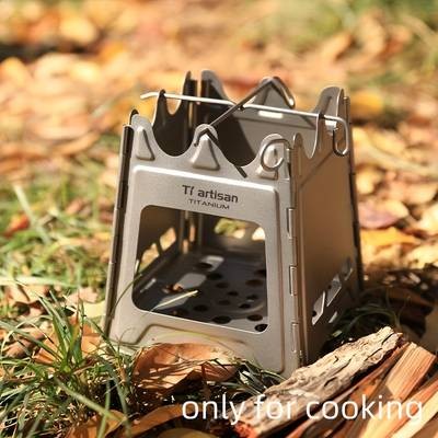 Tiartisan Pure Titanium Stainless Steel Camping Chains Design Fire Pit Ultra-Lightweight Foldable Charcoal BBQ Grill