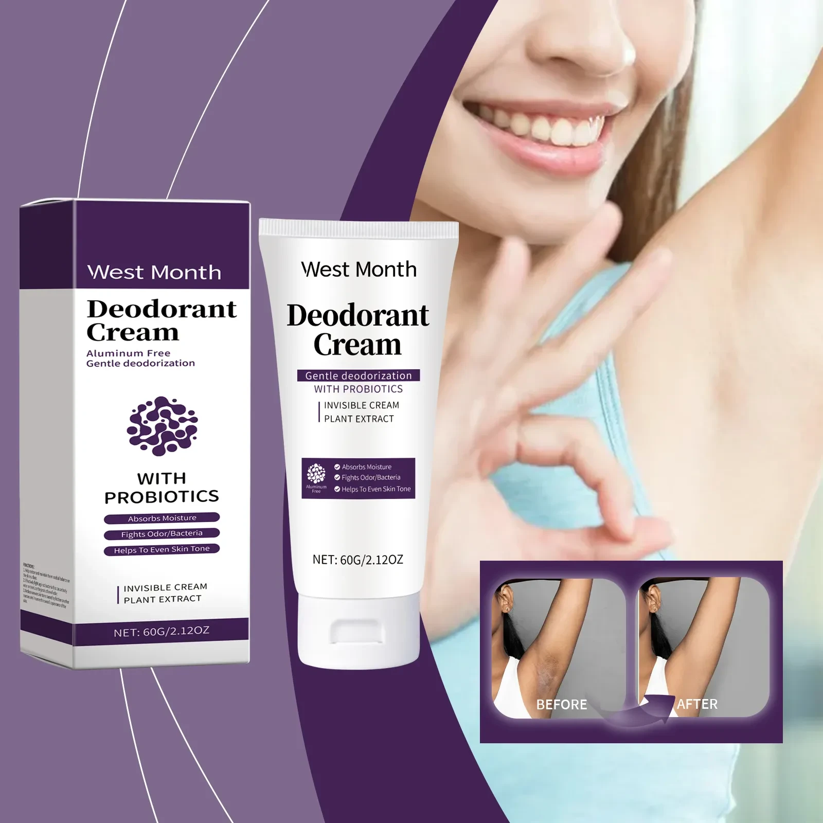 West Month Deodorant Cream with Probiotics