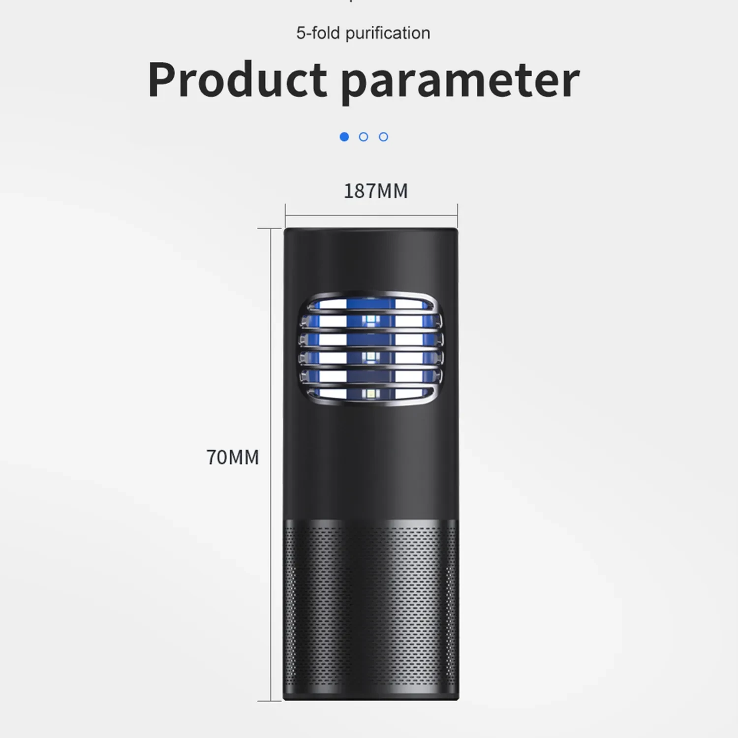 On board air purifier for new car odor removal
