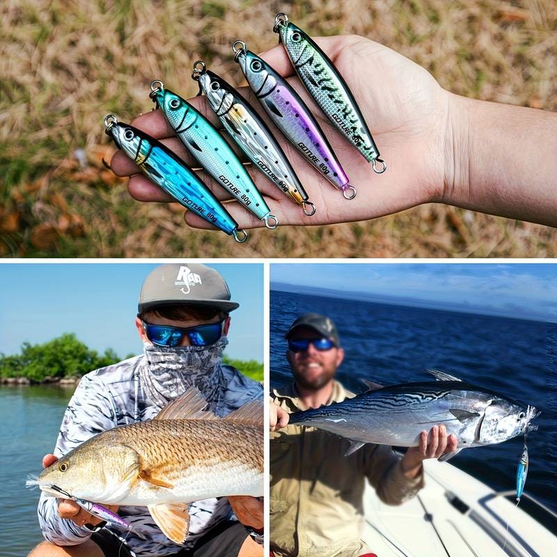 Goture 5pcs Fishing Jig Set Premium Vertical Jigs for Tuna, Salmon, Snapper, and More