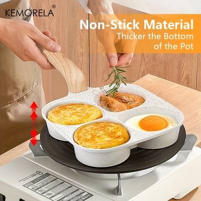 KEMORELA 4-Section Non-Stick Frying Pan Versatile, Easy-to-Clean Pan for Eggs, Burgers, and More
