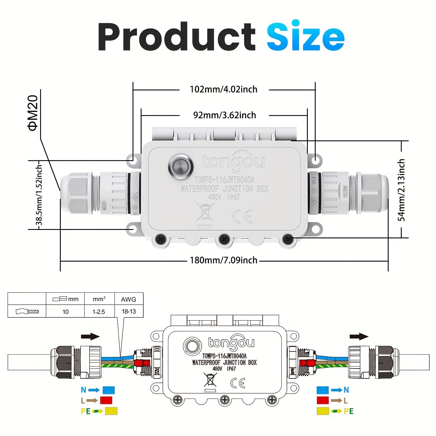 Tongou Tuya WiFi Smart Waterproof Junction Box
