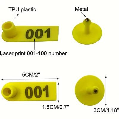 KEMORELA 100pcs Durable Numbered Ear Tags  Reliable Animal Identification for Livestock