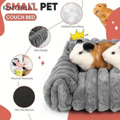 KEMORELA Ultra-Soft Plush Small Pet Nest  Cozy, Comfortable Bed for Small Pets Like Rabbits and Hamsters