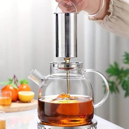 50oz Large Glass Teapot Set with Removable Stainless Steel Infuser Perfect for Tea, Coffee, and Floral Brews