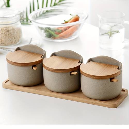 2/3pcs/set Seasoning Pot Set Elegant Ceramic Spice Storage for Your Kitchen