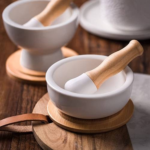 Porcelain Mortar and Pestle Set  A Classic and Durable Kitchen Tool for Grinding Spices, Herbs, and More