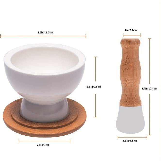 Porcelain Mortar and Pestle Set A Classic and Durable Kitchen Tool for Grinding Spices, Herbs, and More