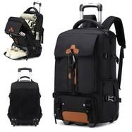 Travel Rolling Backpack  Durable Business Wheel Laptop Backpack with Shoe Compartment for Men and Women
