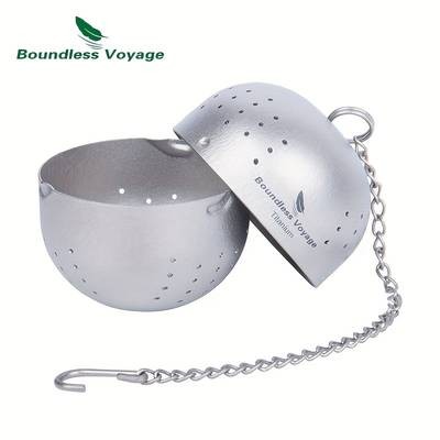 Portable Titanium Tea Infuser Ball with Chain  Perfect for Outdoor Tea Brewing and Loose Leaf Tea Enthusiasts