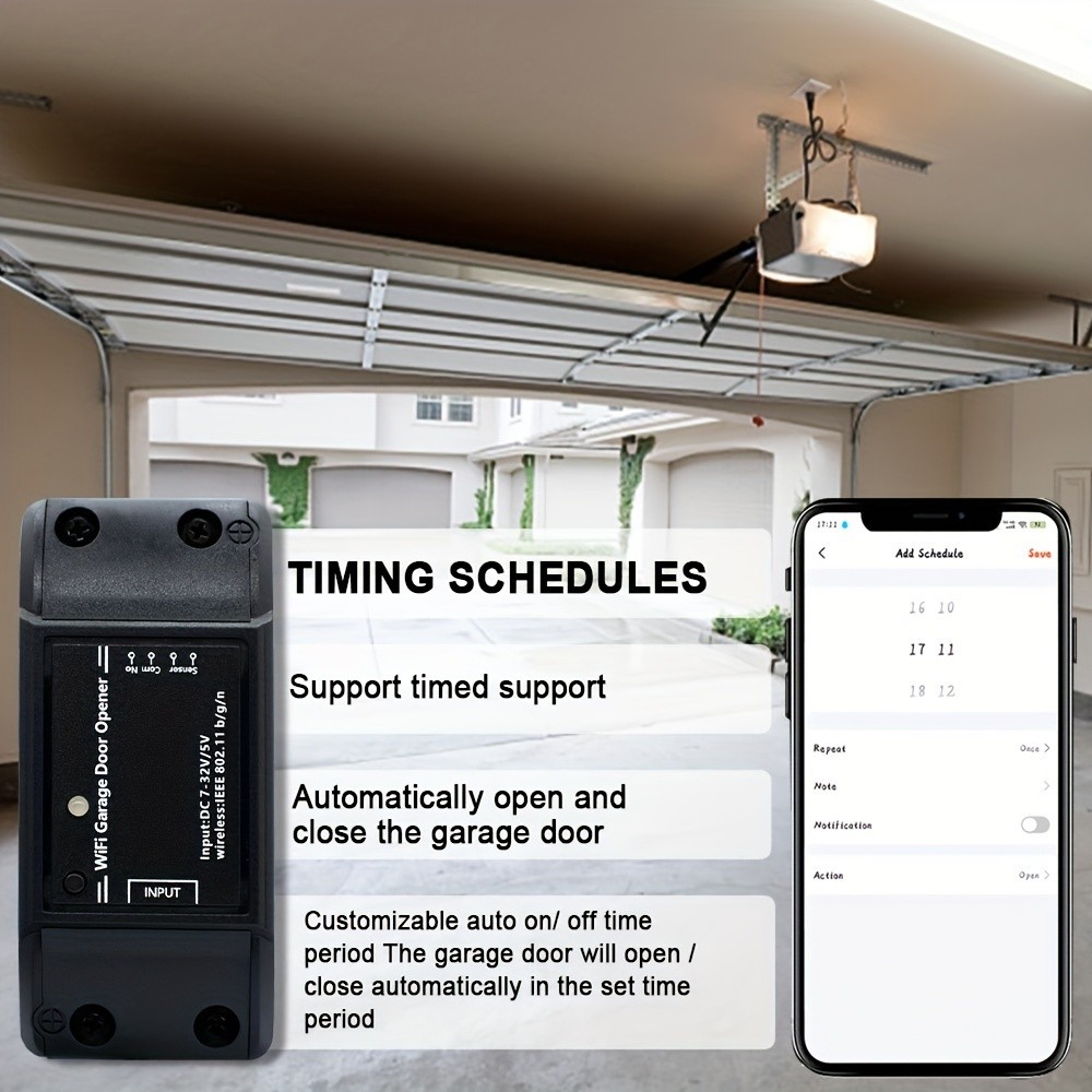 MIXIYOU Smart Garage Door Opener Controller with Sensor