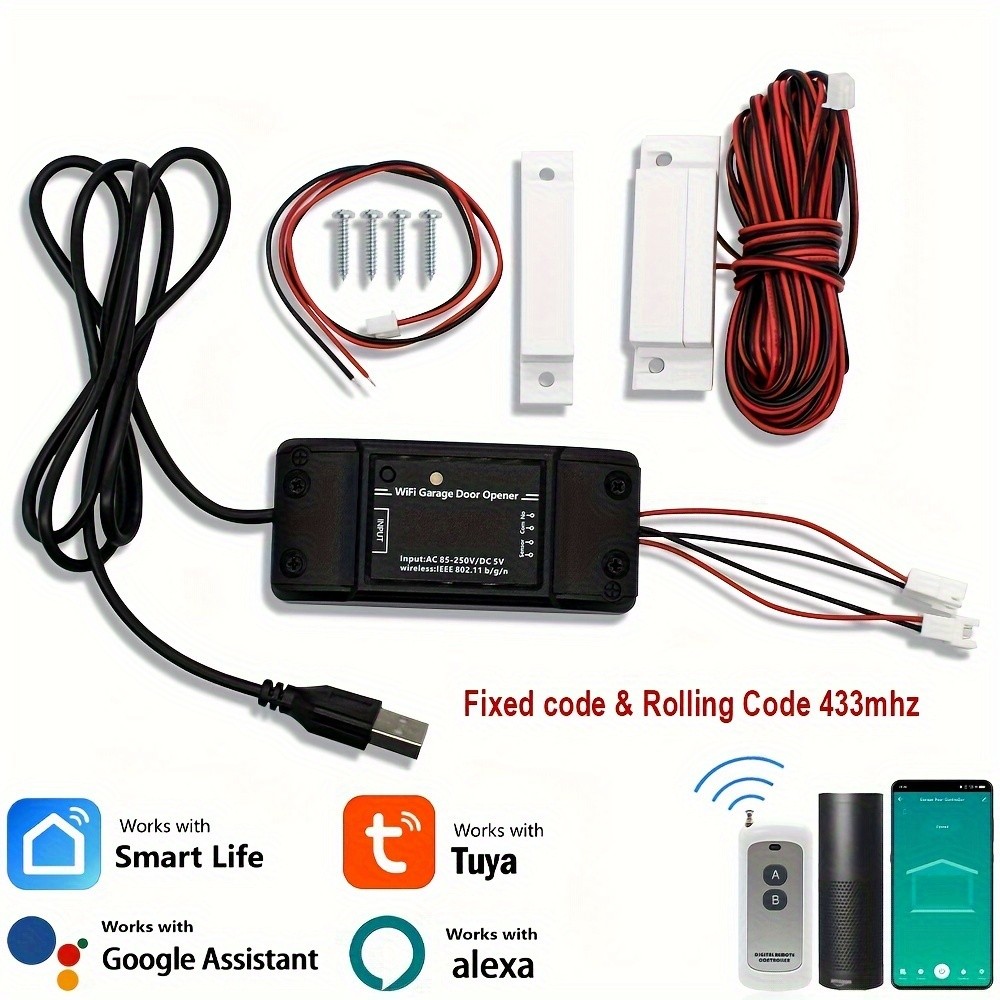 MIXIYOU Smart Garage Door Opener Controller with Sensor