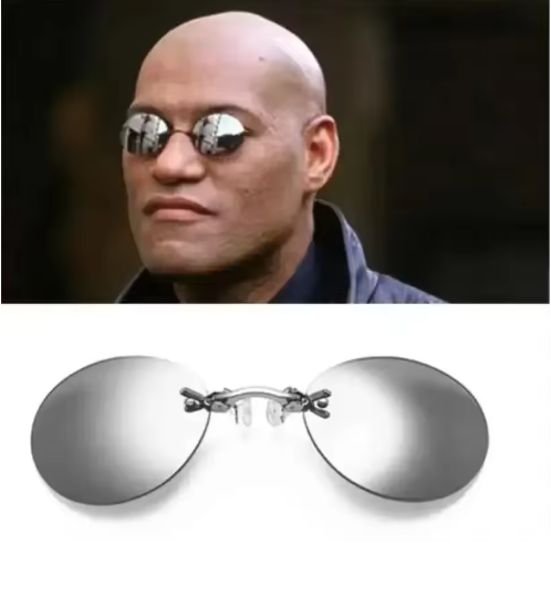 Round Rimless Matrix Morpheus Sunglasses