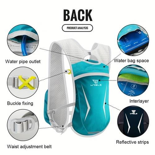 WRELS Lightweight 5L Running Vest Backpack Breathable, Adjustable, and Compact for Hiking, Cycling, & Wilderness Adventures