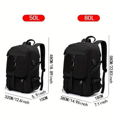 YISUDONN 50/80L Travel Backpack Expandable Sports Hiking Backpack with Shoe Compartment & Laptop Sleeve