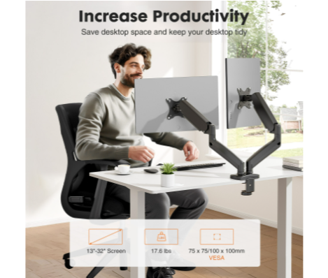 Adjustable Dual Monitor Arm