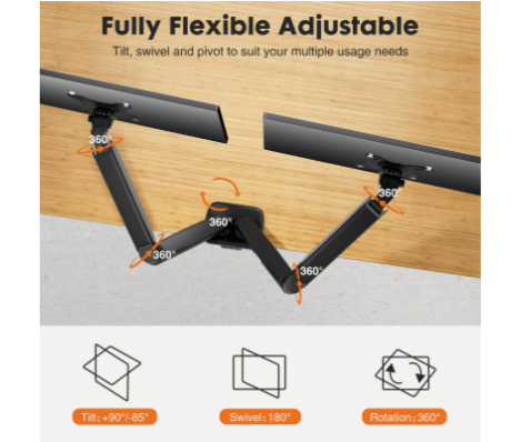 Adjustable Dual Monitor Arm