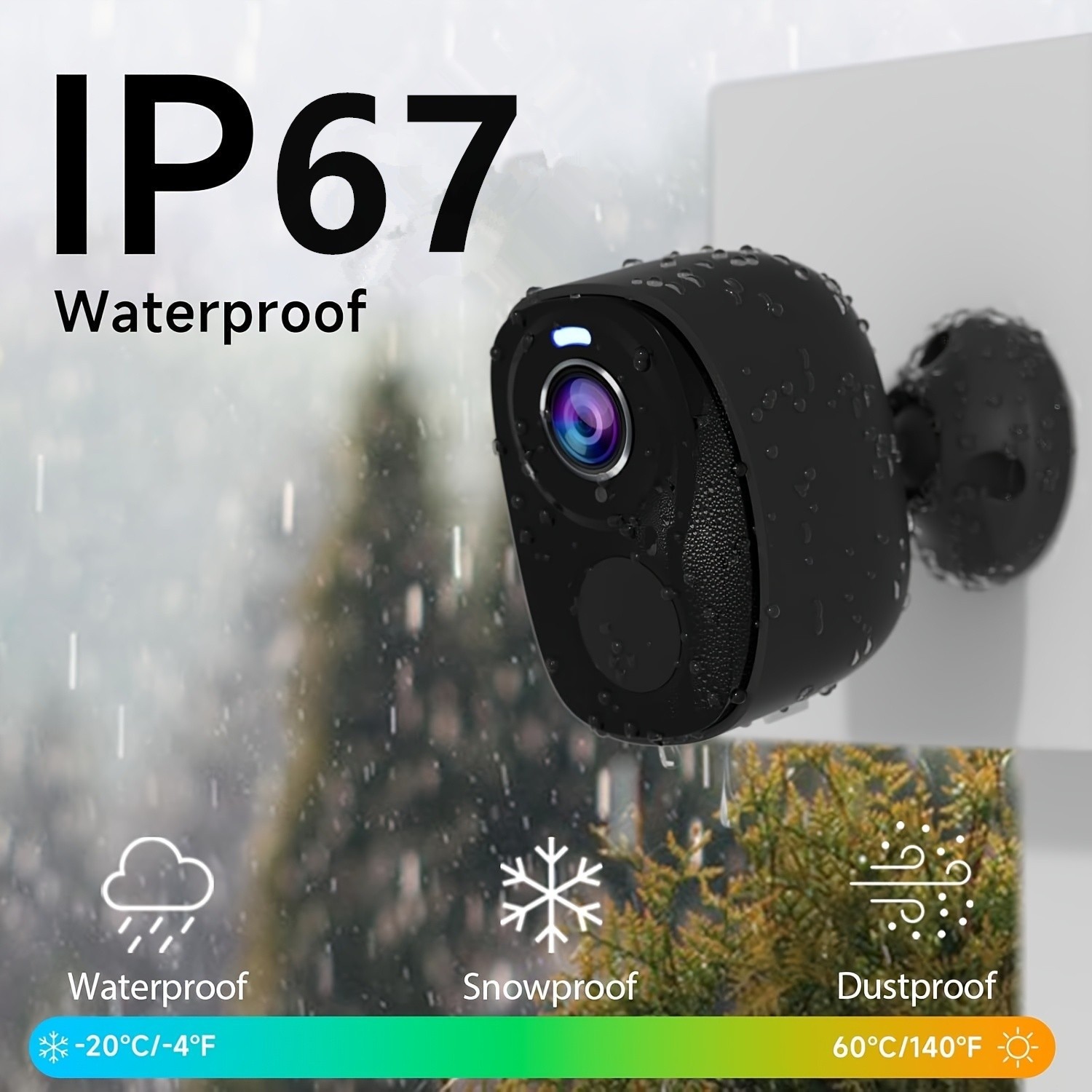 4 Pack Black Security Cameras Wireless Outdoor/Indoor