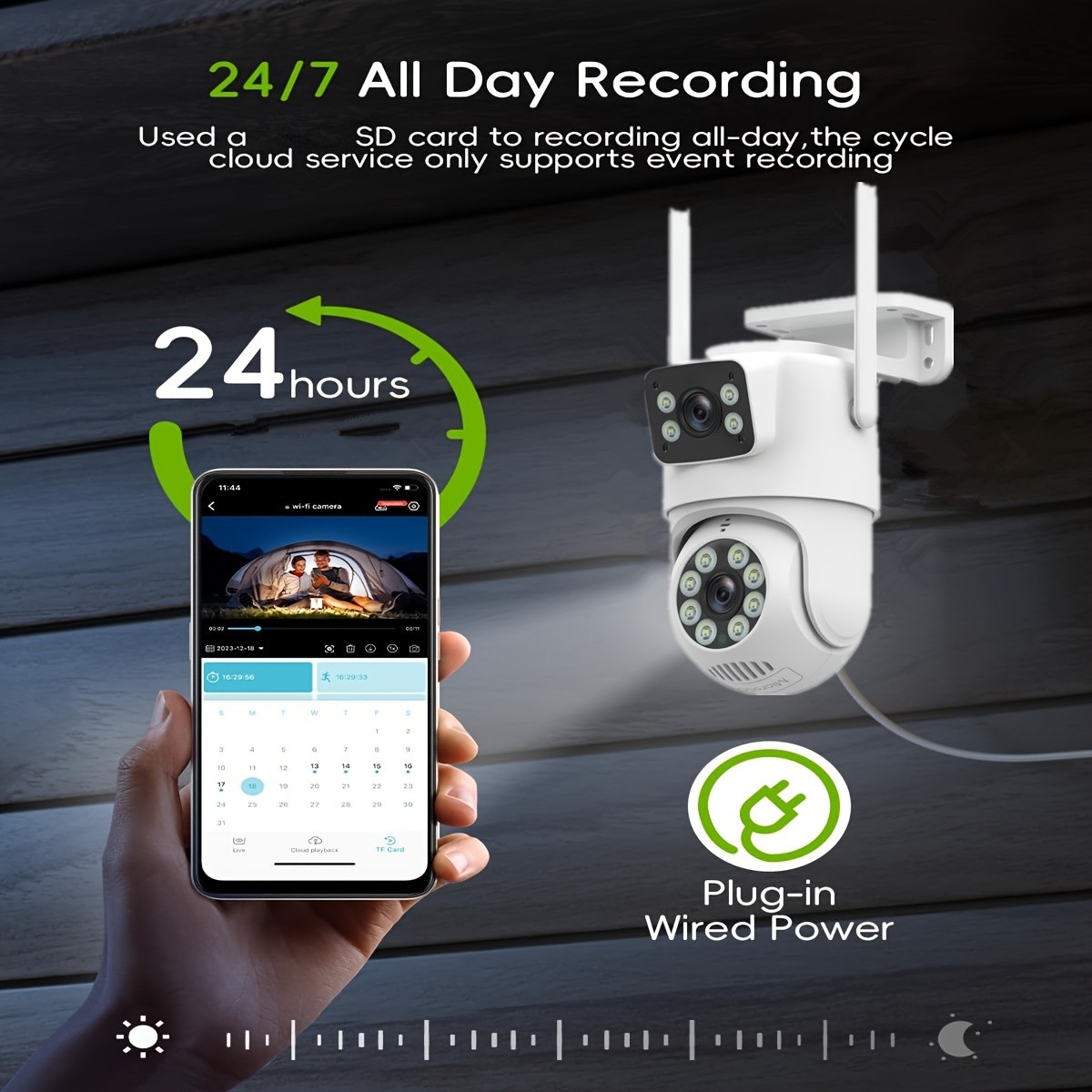 AntCctv Wireless Security Camera with Dual Lens & Dual Screen Display