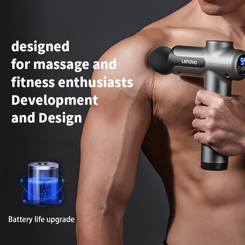 Massage Gun  Quiet Percussion, 8 Heads, USB Rechargeable, Ideal for Back, Legs & Buttocks