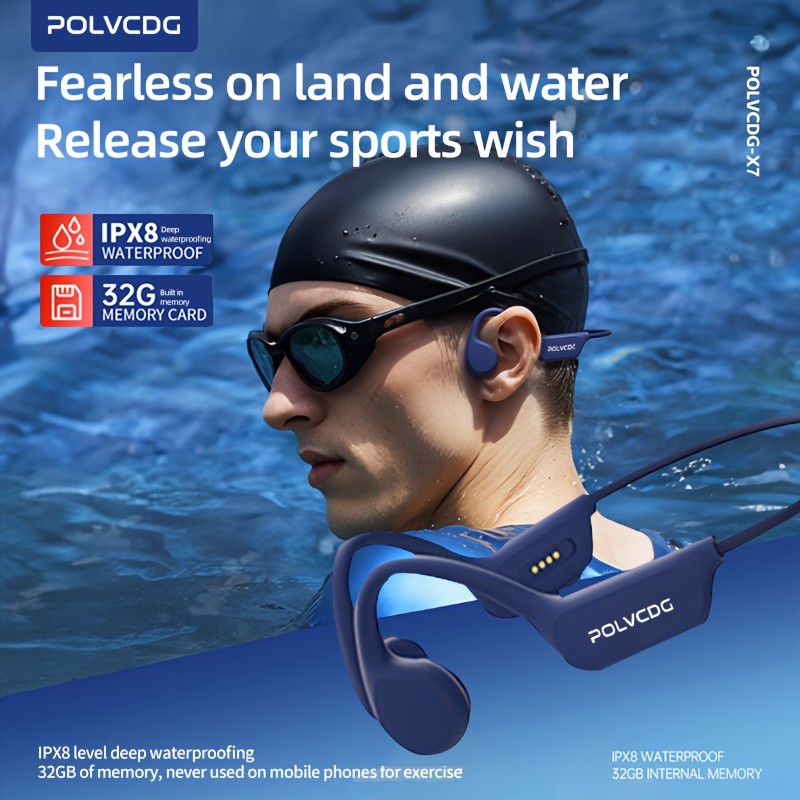 POLVCDG Audio 2024 New X7 Wireless Bone Conduction Headphones