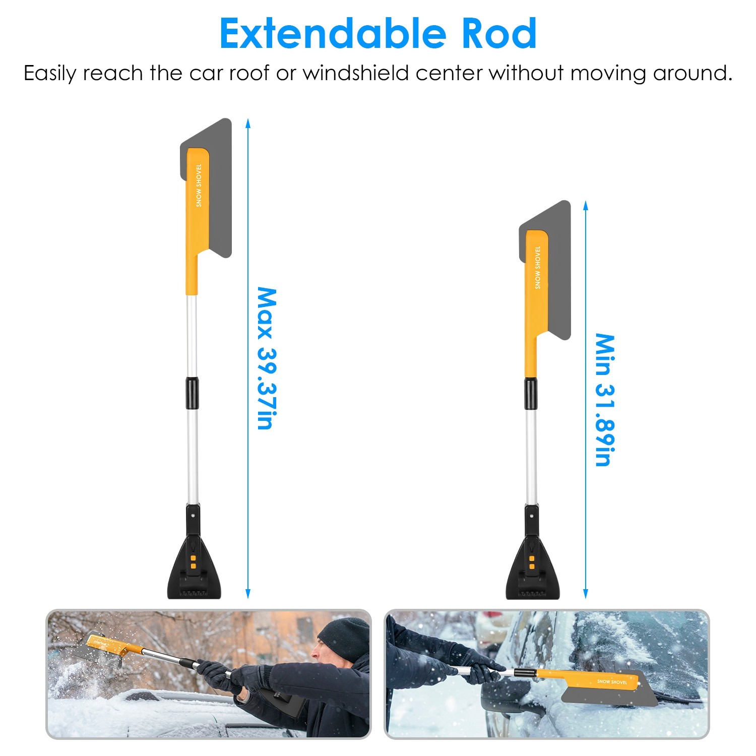 3 In 1 Car Snow Removal Shovel with Lights