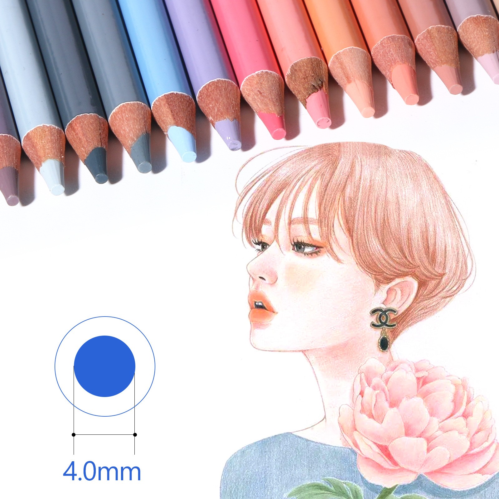 24-color Painting Skin Color Pen Hand-painted Portrait Color Pencil Oily Art Supplies