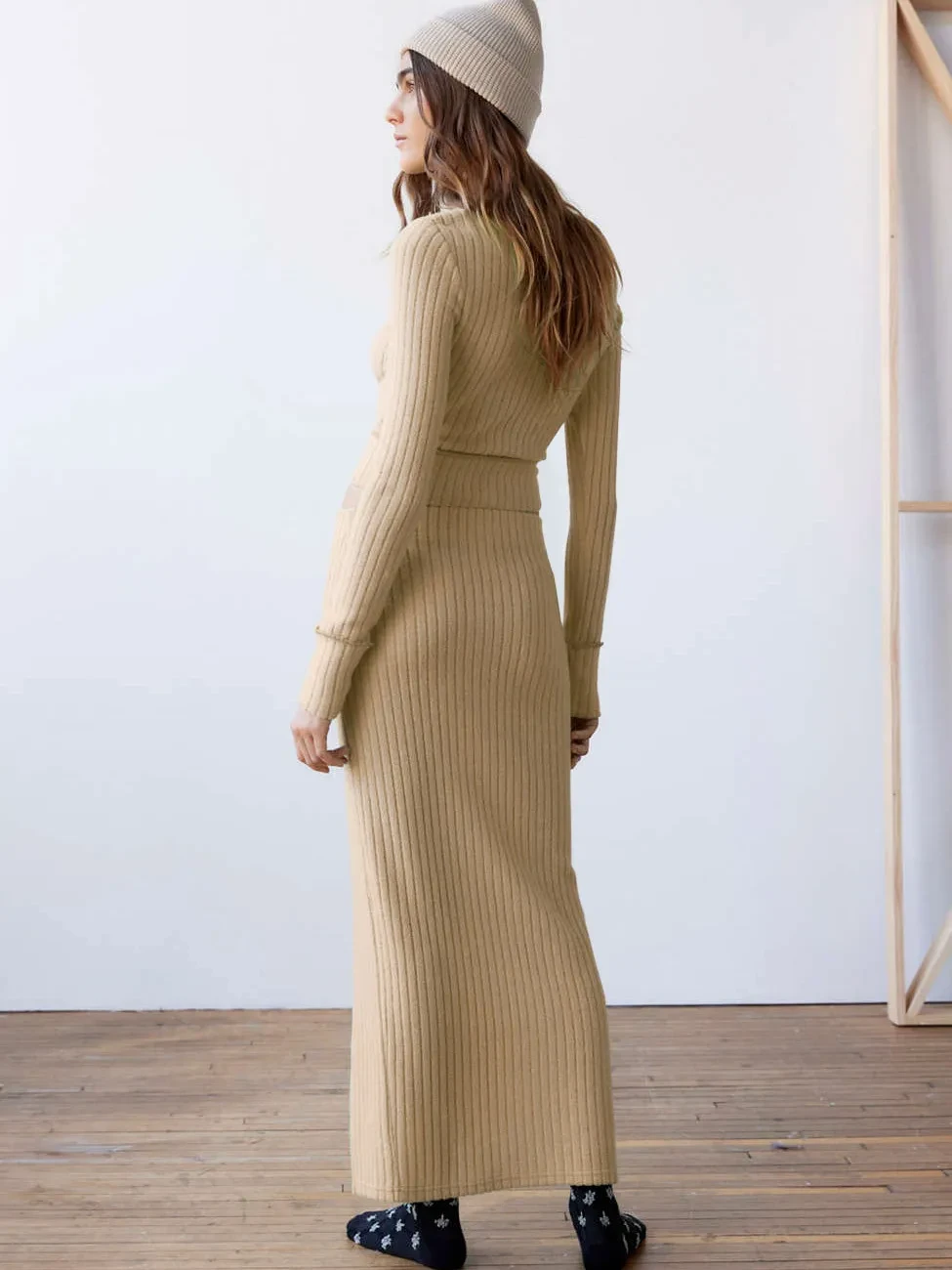 Women's Long-sleeve Shirt Split Dress Suit