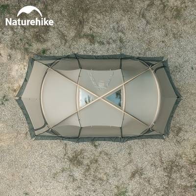 NATUREHIKE 4-Person Large Family Camping Tent All-Season, Hexagonal 2-Bedroom Tent with Front Porch