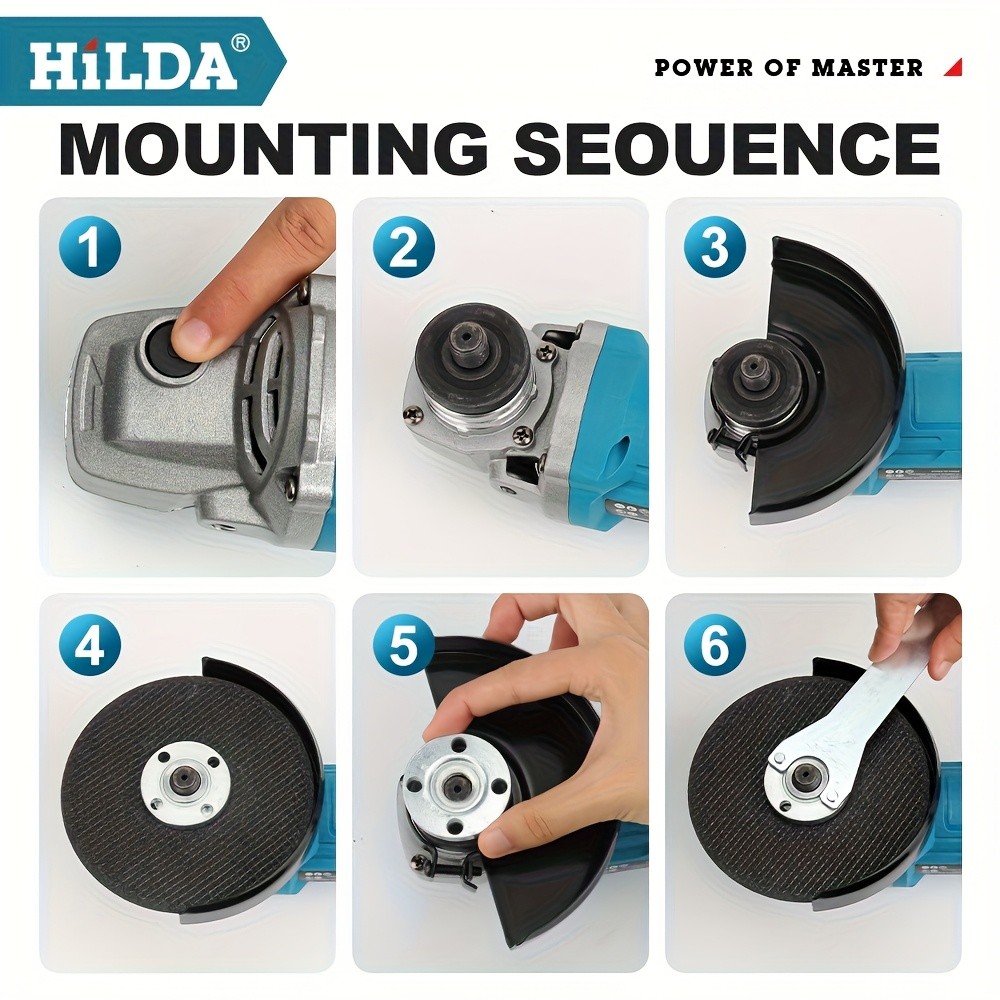 HILDA 125mm Cordless Brushless Angle Grinder