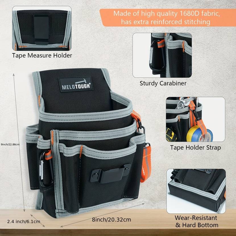 MELOTOUGH Electrician's Compact Tool Pouch with Multiple Pockets  Your Ultimate Tool Organizer for Professional and Home Use